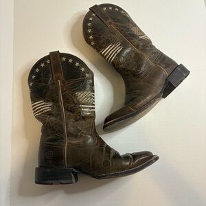 Ariat Circuit Patriot Boots Flag Embroidered Brown Mens 7.5
Very good condition